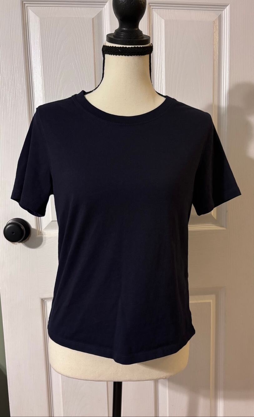 Quince T-Shirt Women's Size XS Navy Blue Crewneck Short Sleeve Basic Minimalist